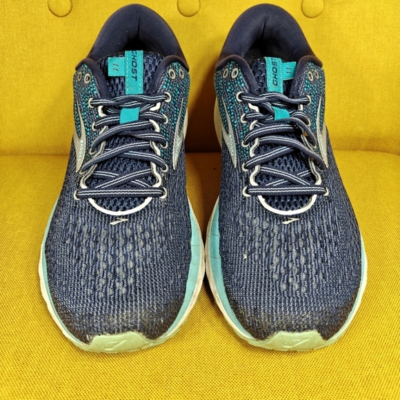 Brooks Ghost 11 Running Walk Athletic Navy/Grey/Teal Womens Shoe Size 10.5 - Picture 2 of 9